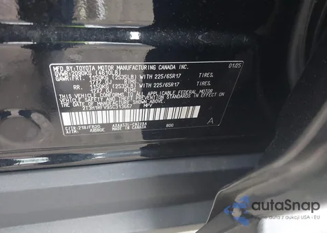 2025 Toyota Rav4 Le из США, поврежденный, VIN 2T3H1RFV9SC313667